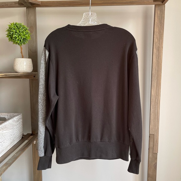 Pink Victoria Secret Glitter Crew Black Sweatshirt - Picture 2 of 9